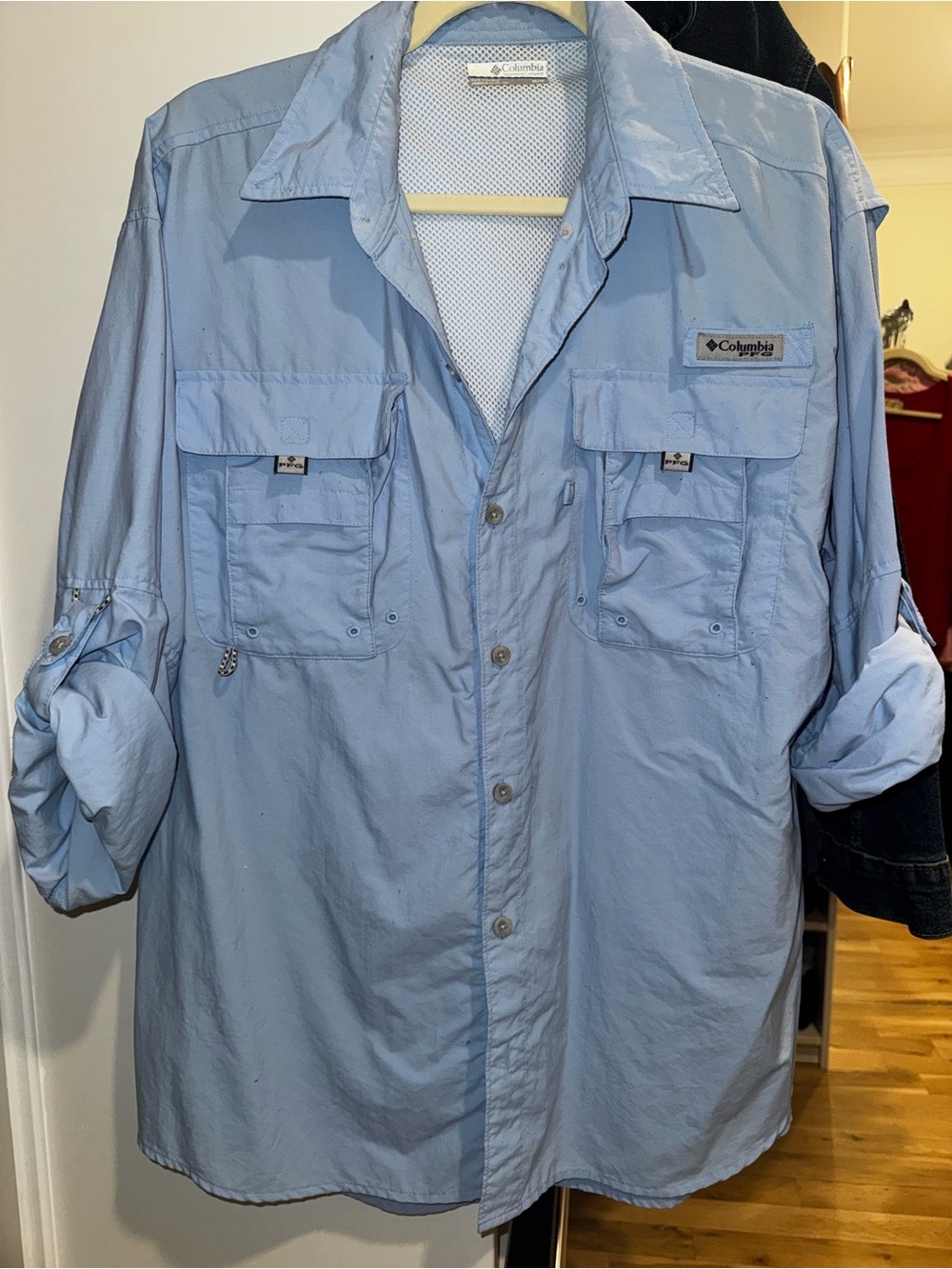 Columbia Light Blue Men's Lightweight Outdoor Shirt-Jacket